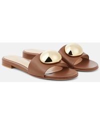 Gianvito Rossi - Sphera Embellished Leather Mules - Lyst