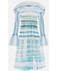 SUSAN FANG - Striped Sheer Midi Dress - Lyst