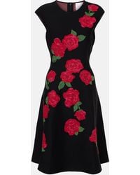 Carolina Herrera - Floral Jacquard Midi Dress - Lyst