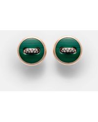 Pomellato - Pom Pom Dot 18Kt Rose Earrings With Malachite And Diamonds - Lyst