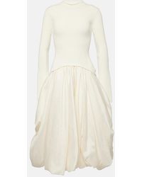 Jonathan Simkhai - Kenlie Taffeta-Trimmed Midi Dress - Lyst