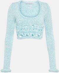 Christopher Esber - Open-knit Cotton-blend Crop Top - Lyst