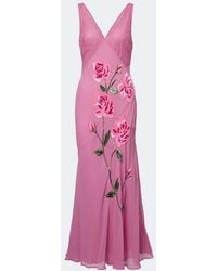 Blumarine - Floral Sequined Midi Dress - Lyst