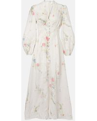 Zimmermann - Robe Longue Lucky En Coton A Fleurs - Lyst