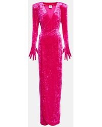 Vetements - Diva Gloves Velvet Maxi Dress - Lyst