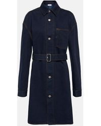 Burberry - Belted Denim Shirt Dress - Lyst