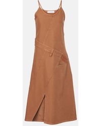 JW Anderson - Logo Asymmetric Cotton Midi Dress - Lyst