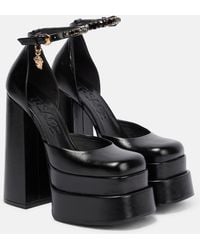 Versace - Medusa Satin Platform Pump - Lyst