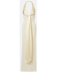 AYA MUSE - Nayra Cotton And Silk Blend Maxi Dress - Lyst