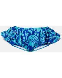 Dries Van Noten - Ruffled Printed Shorts - Lyst