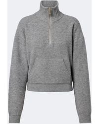 Victoria Beckham - Wool And Cashmere Half-Zip Sweater - Lyst