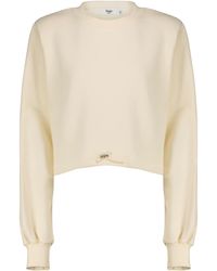 Frankie Shop Drawstring Cotton Terry Sweatshirt - Natural
