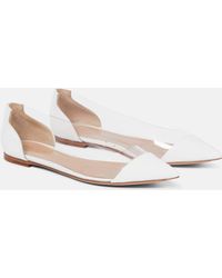 Gianvito Rossi - Plexi Leather And Pvc Ballet Flats - Lyst