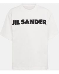 Jil Sander - T-shirt oversize in cotone con logo - Lyst