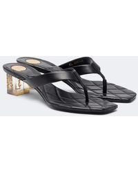 Saint Laurent - Sip Cassandre Leather Thong Sandals - Lyst