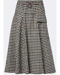 Brunello Cucinelli - Checked Alpaca And Wool-Blend Midi Skirt - Lyst