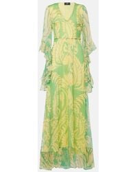 Etro - Bedrucktes Maxikleid Aus Seide - Lyst