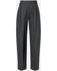 KHAITE - Dugan High-Rise Wool Tapered Pants - Lyst