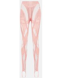 Mugler - Leggings Aus Jersey Und Mesh - Lyst