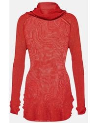 Victoria Beckham - Ribbed-Knit Turtleneck Top - Lyst
