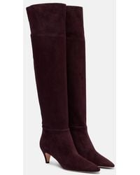 Gianvito Rossi - Elise Suede Knee-High Boots - Lyst