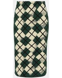 Burberry - Argyle Intarsia Knitted Midi Skirt - Lyst