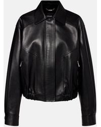 Versace - Leather Blouson Jacket - Lyst