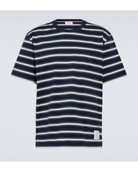 Thom Browne - Striped Cotton Jersey T-shirt - Lyst