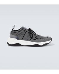 Berluti - Shadow Knitted And Leather Sneakers - Lyst