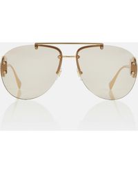 Versace Verzierte Aviator-Sonnenbrille - Natur