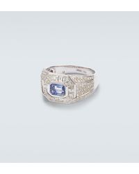 SHAY - 18Kt Ring With Sapphire And Diamonds - Lyst