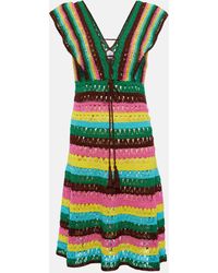 Anna Kosturova - Striped Crochet Cotton Minidress - Lyst