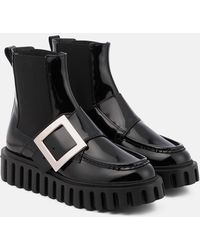 Roger Vivier - Viv' Go-thick Leather Platform Chelsea Boots - Lyst