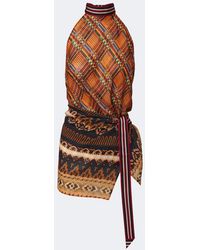 Dries Van Noten - Printed Halterneck Top - Lyst