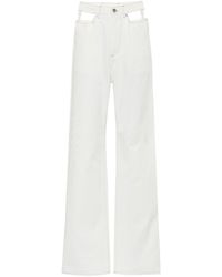 Maison Margiela High-Rise Jeans mit weitem Bein - Weiß
