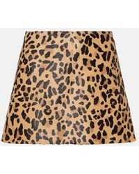 Alaïa - Leopard-Print Calf Hair Miniskirt - Lyst