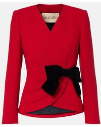 Valentino - Bow-Detail Virgin Wool Jacket - Lyst