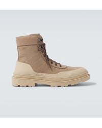 Brunello Cucinelli - Leather Lace-Up Boots - Lyst