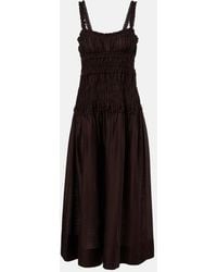 Tory Burch - Smocked Midi Dress - Lyst