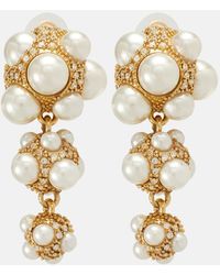 Oscar de la Renta - Embellished Clip-On Earrings - Lyst