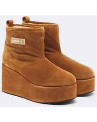 Coperni - Shearling-Lined Suede Wedge Boots - Lyst