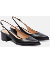 Gianvito Rossi - Piper Leather Slingback Pumps - Lyst