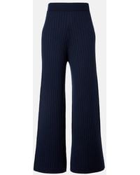 Brunello Cucinelli - Ribbed-Knit Wool And Cashmere Wide-Leg Pants - Lyst