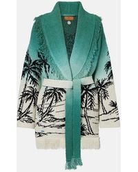 Alanui - Wave Bloom Fringed Cotton-Blend Jacquard Cardigan - Lyst
