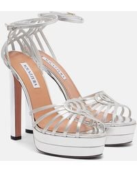 Aquazzura - Sweetheart Leather Platform Sandals - Lyst