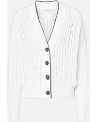 Brunello Cucinelli - Ribbed-Knit Cotton Cardigan - Lyst