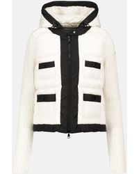 Moncler Ribbed-knit And Quilted Down Jacket - White