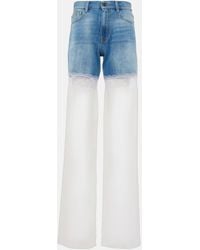 Nensi Dojaka - Paneled High-Rise Tulle Wide-Leg Jeans - Lyst