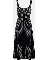 STAUD - Ellison Compact Knit Midi Dress - Lyst