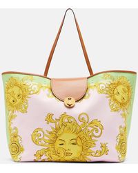 Versace - Large Printed Canvas Tote Bag - Lyst